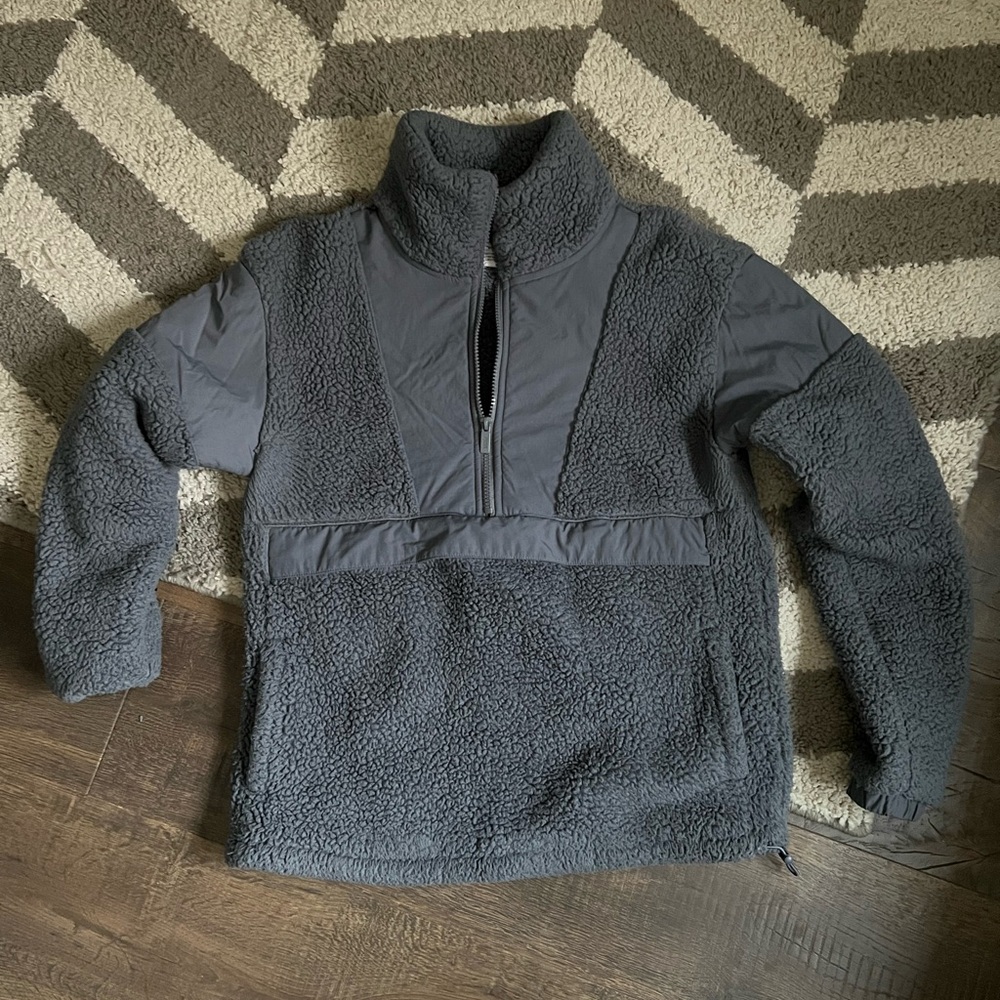 PINK Grey Teddy Quarter Zip
